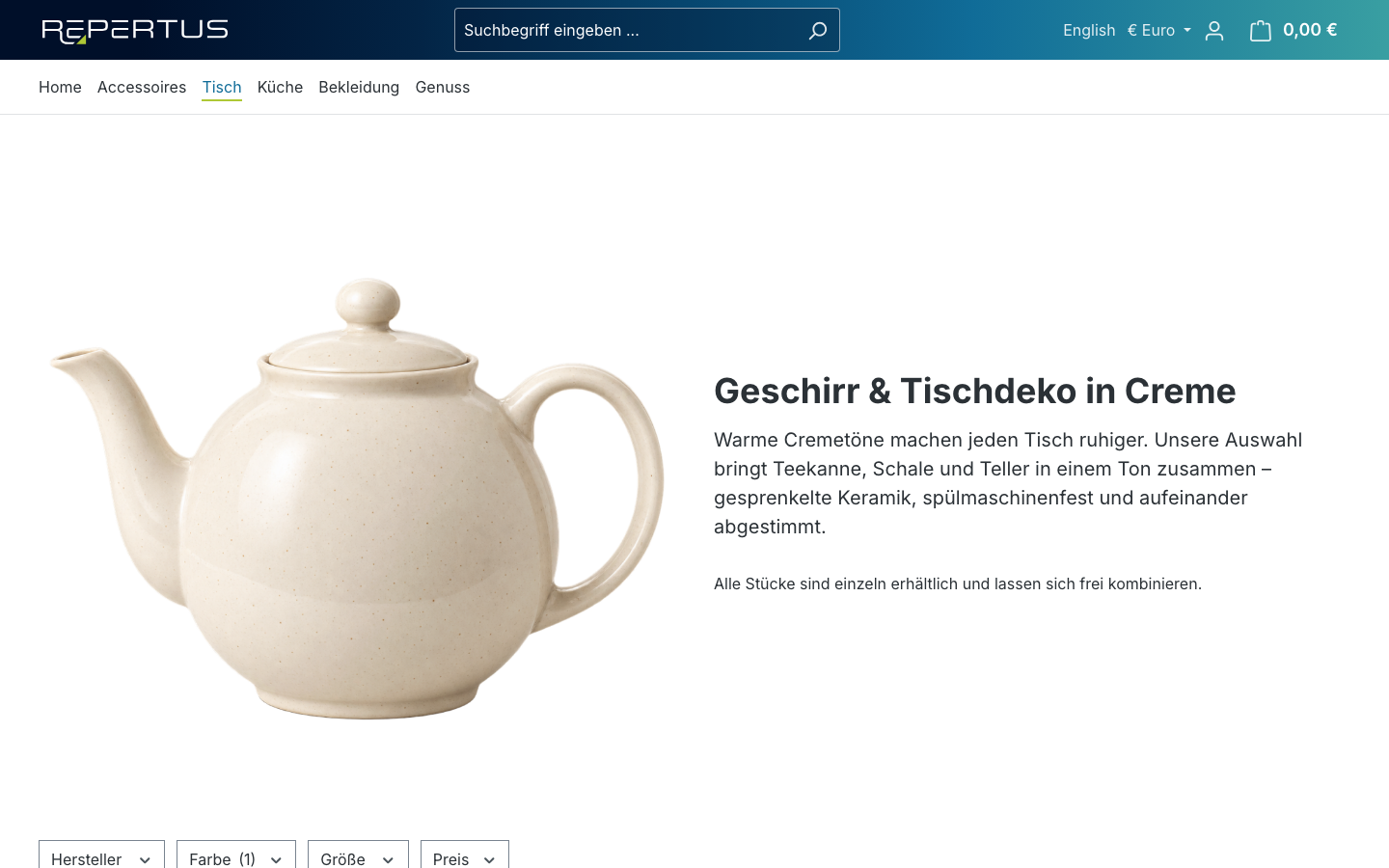 Landingpage im Storefront